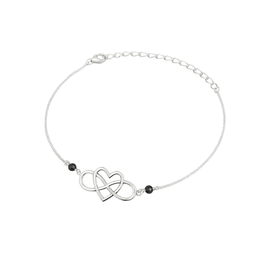 Silver Infinity Heart Mangalsutra Bracelet