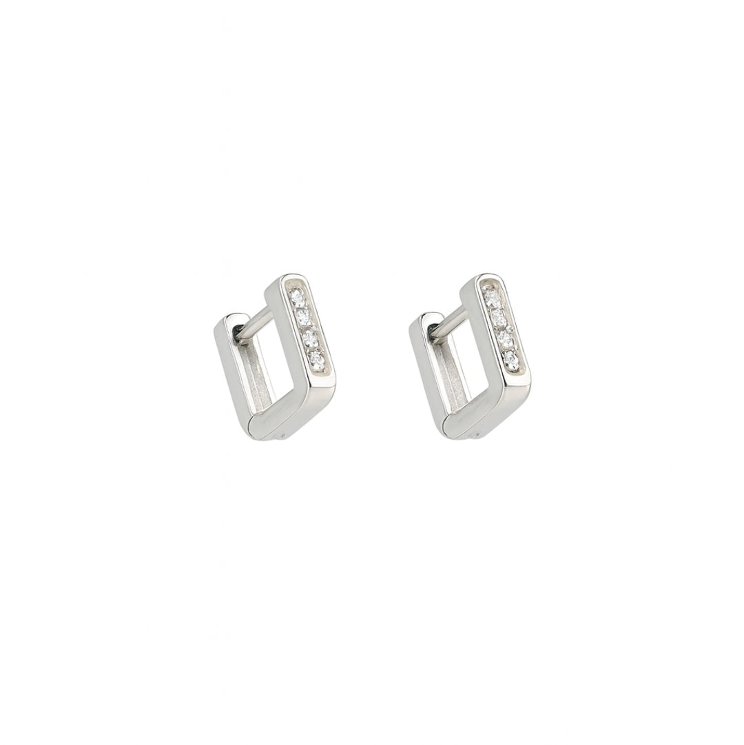 CZ U shape hoops small