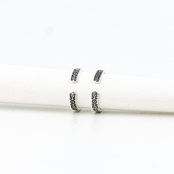 Flower Thin Band Silver Toe Ring