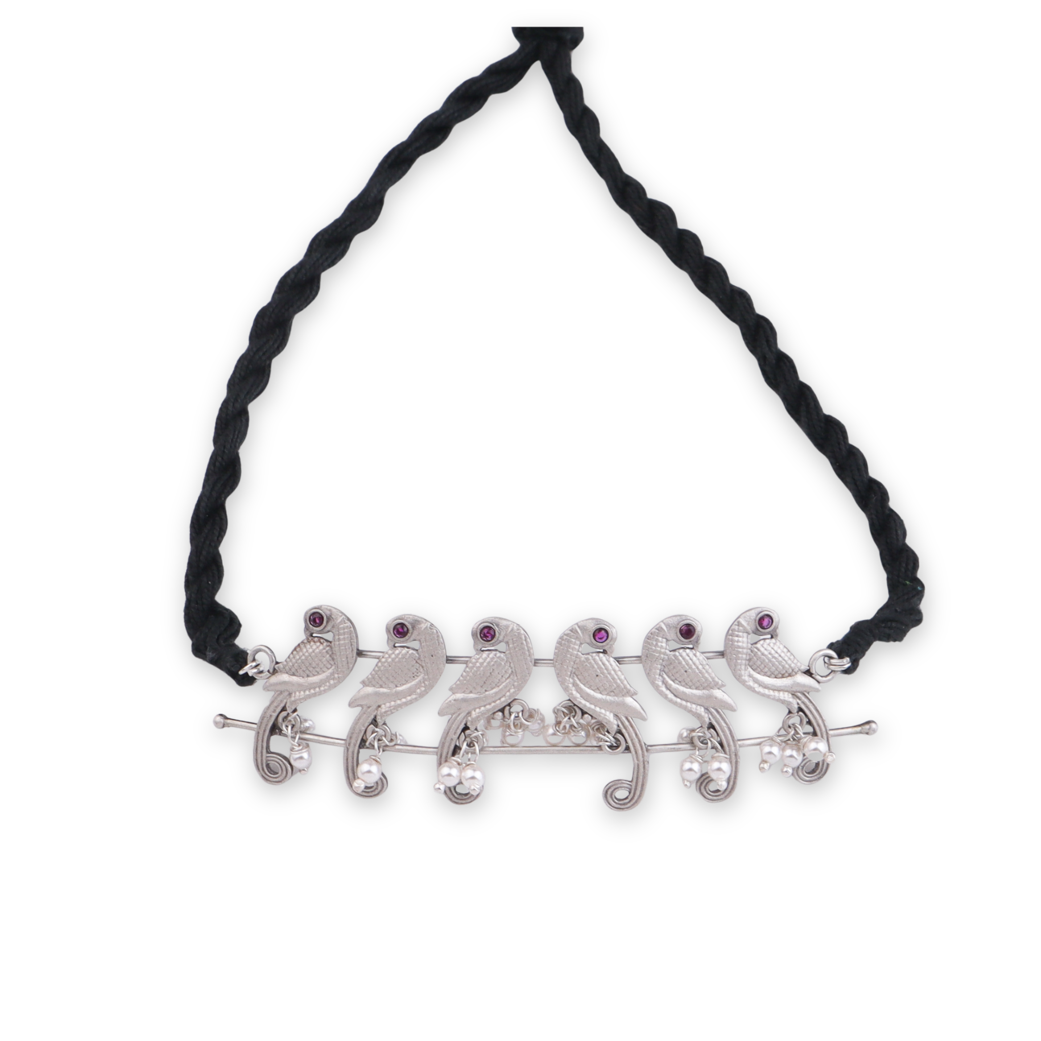 Parrot choker with pearls