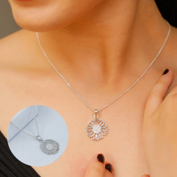 Handcrafted gulbahaar silver necklace polished finish