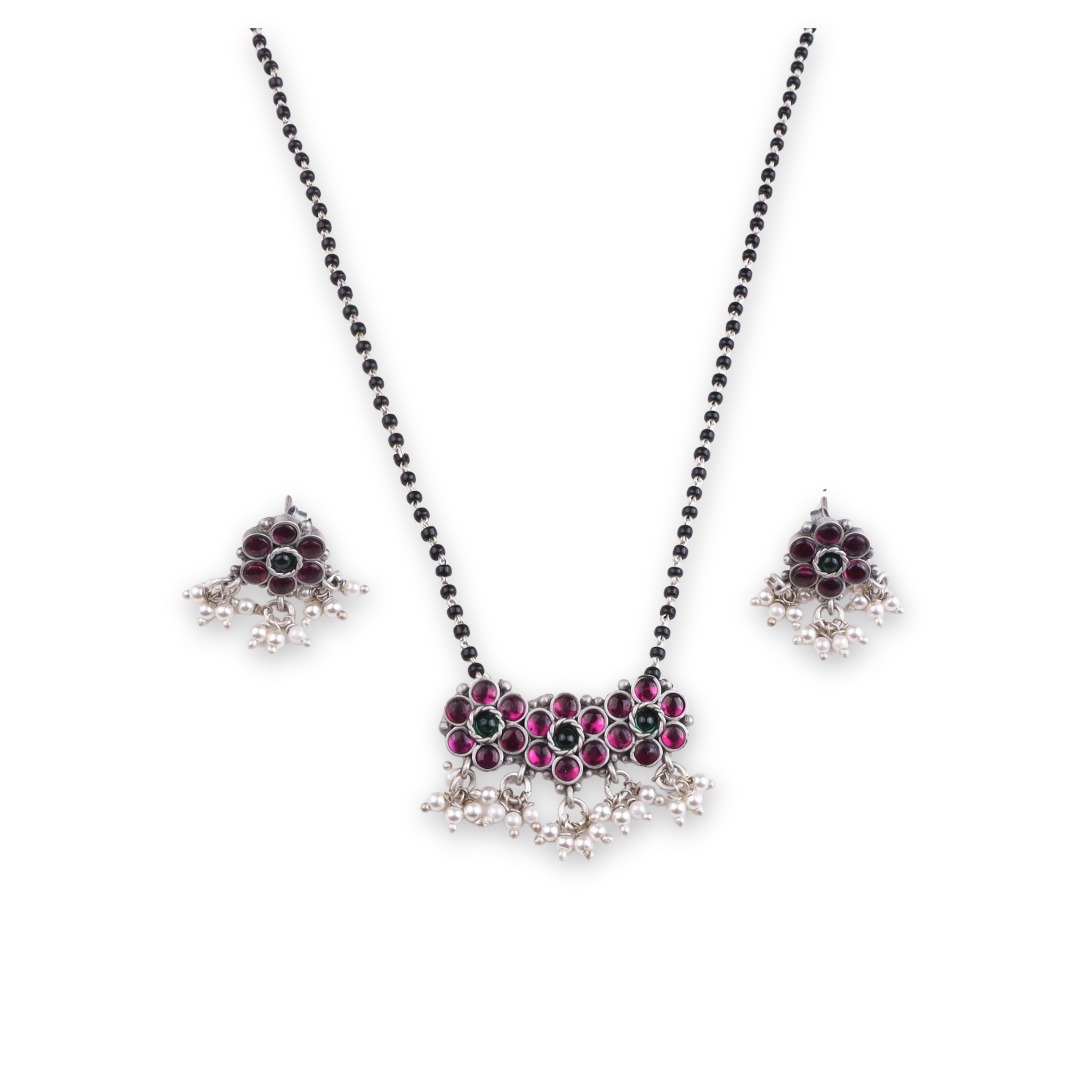 Bageecha pink kudi mangalsutra set