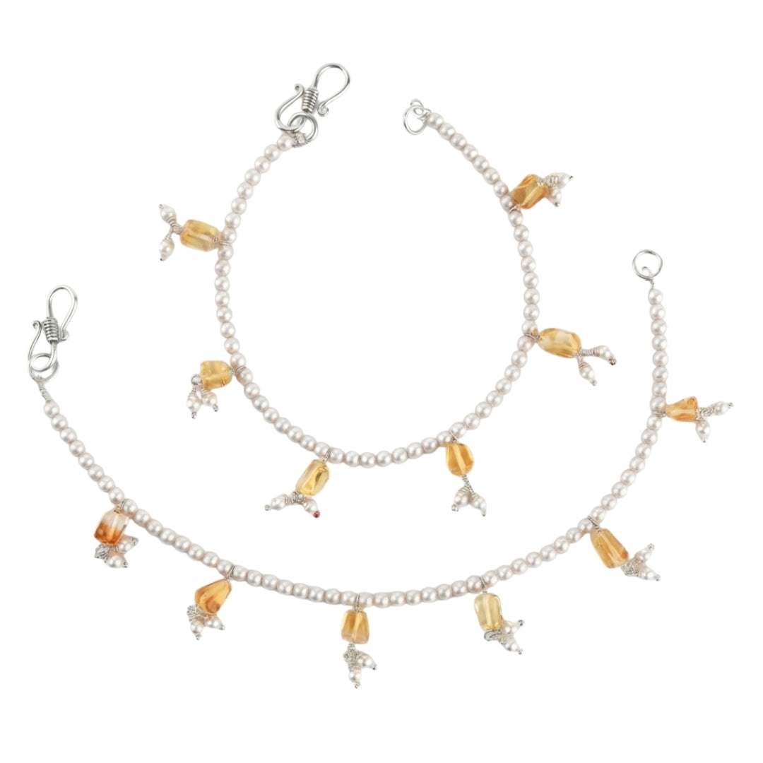 Pearls and Citrine Silver Vel (Project Handmade)