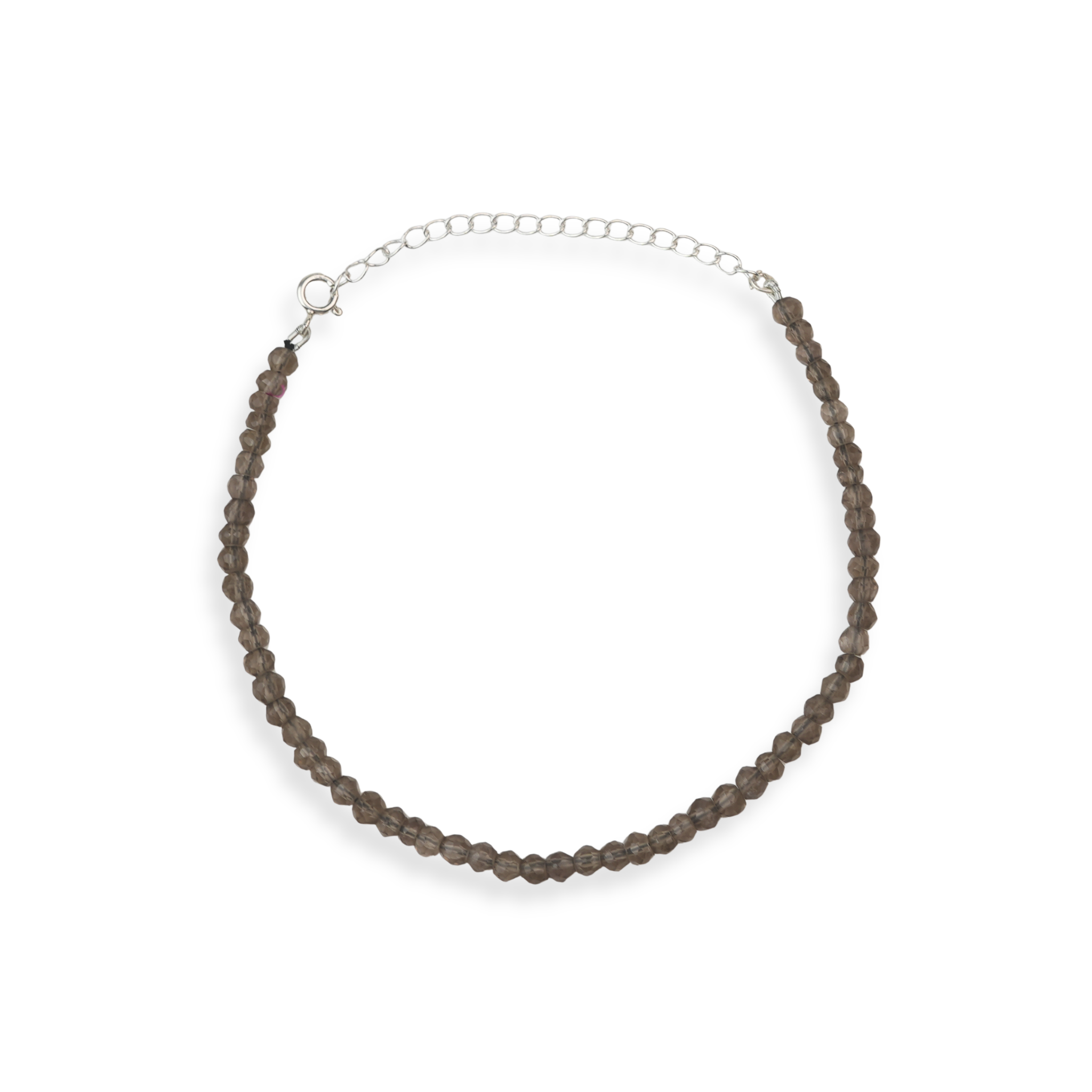 Smokey Quartz Silver Anklet (Project Handmade)