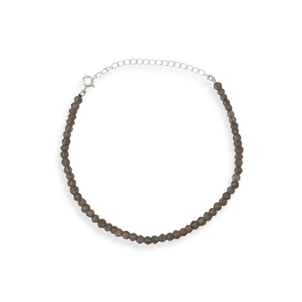 Smokey Quartz Silver Anklet (Project Handmade)