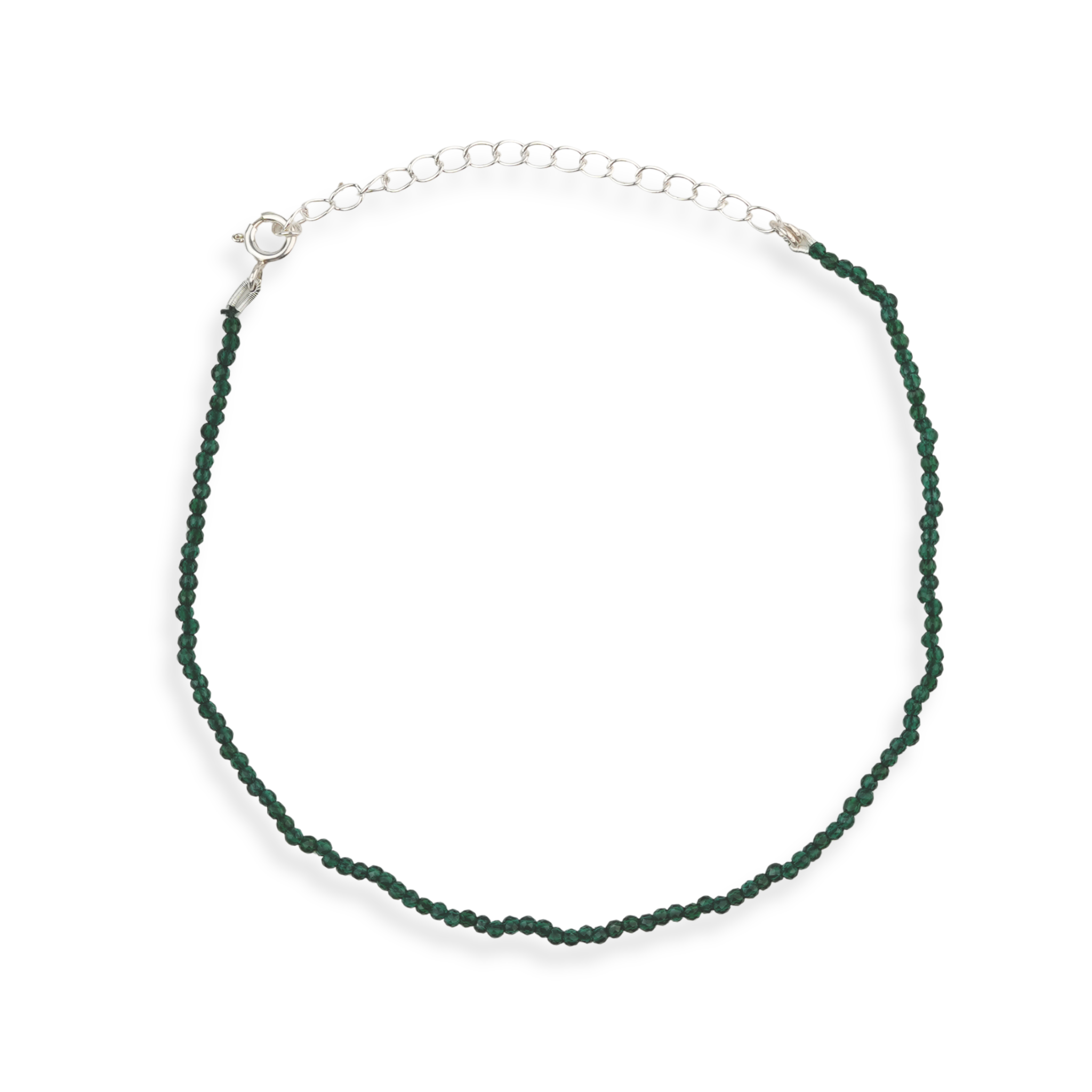 Green Onyx Silver Anklet (Project Handmade)