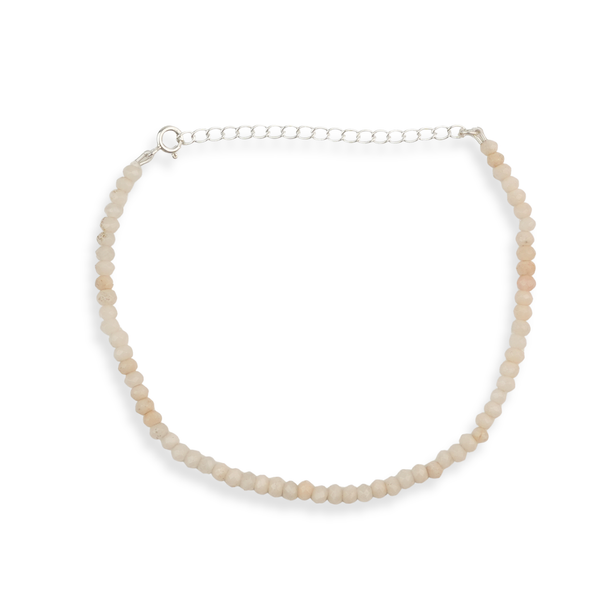 White Jade Silver Anklet (Project Handmade)