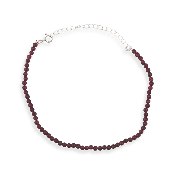 Red Jade Silver Anklet (Project Handmade)