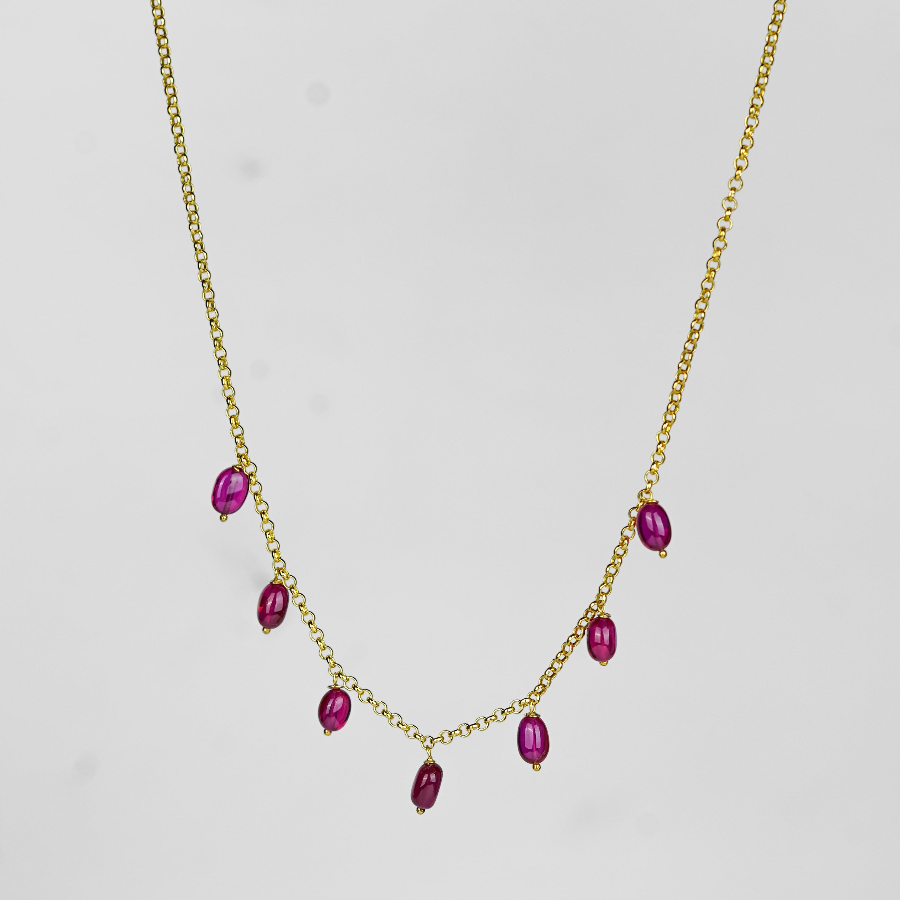 Silver Ruby Chain | 92.5 Silver | 22K Gold Plated
