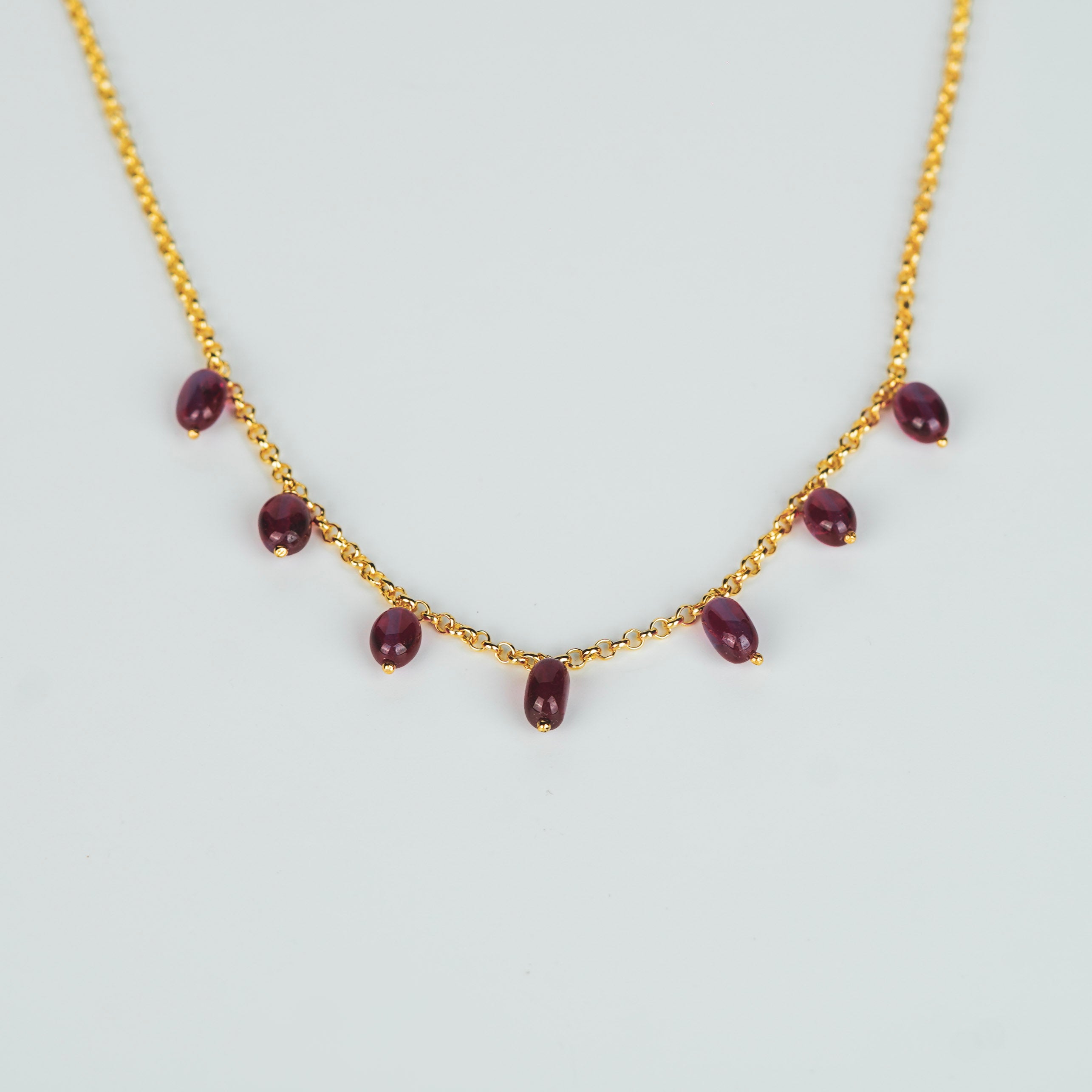 Silver Ruby Chain | 92.5 Silver | 22K Gold Plated