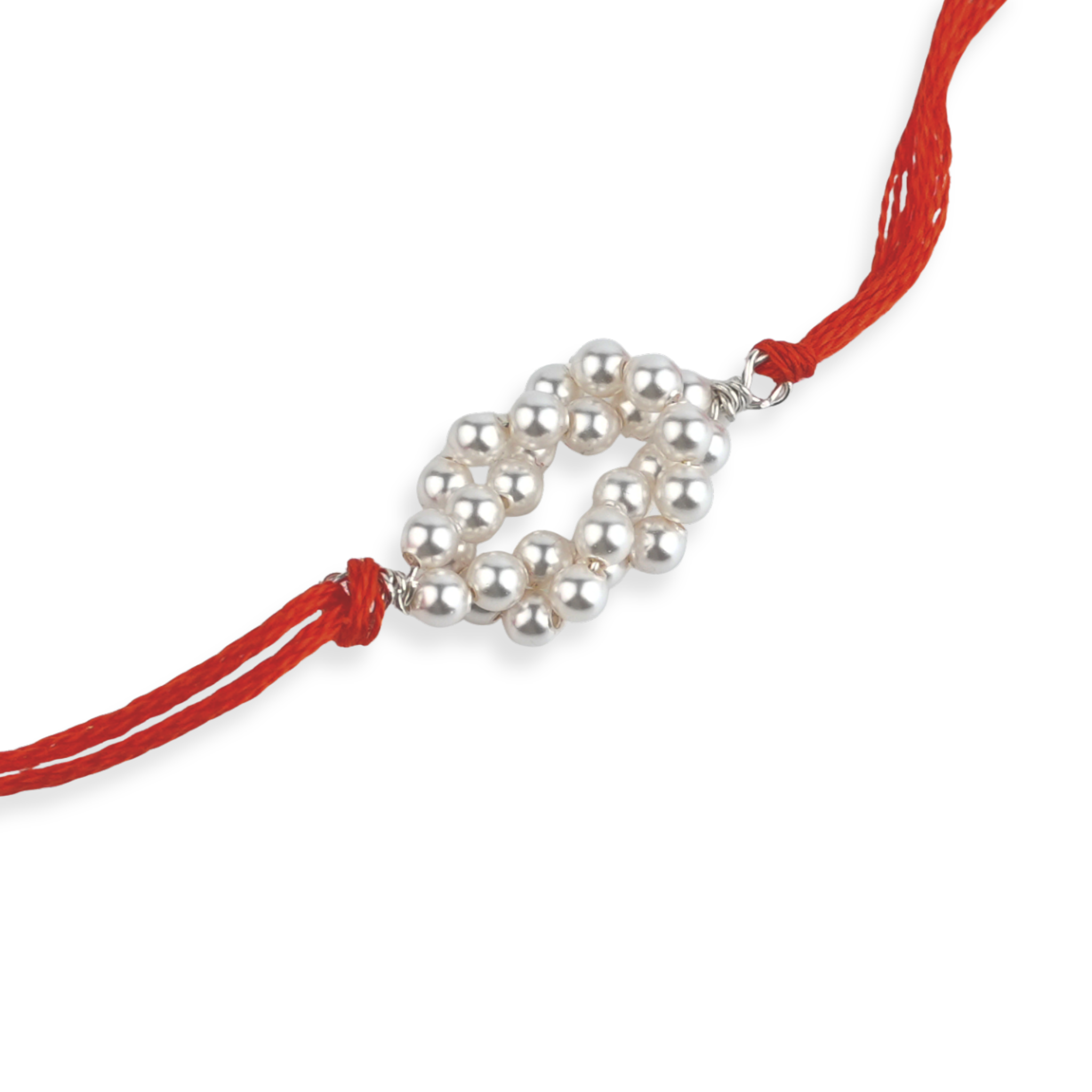 Twisted Pearl Handmade Silver Rakhi