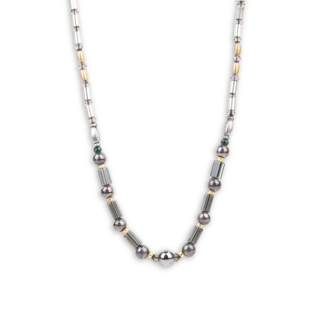 Glass Bead & Pipe Necklace