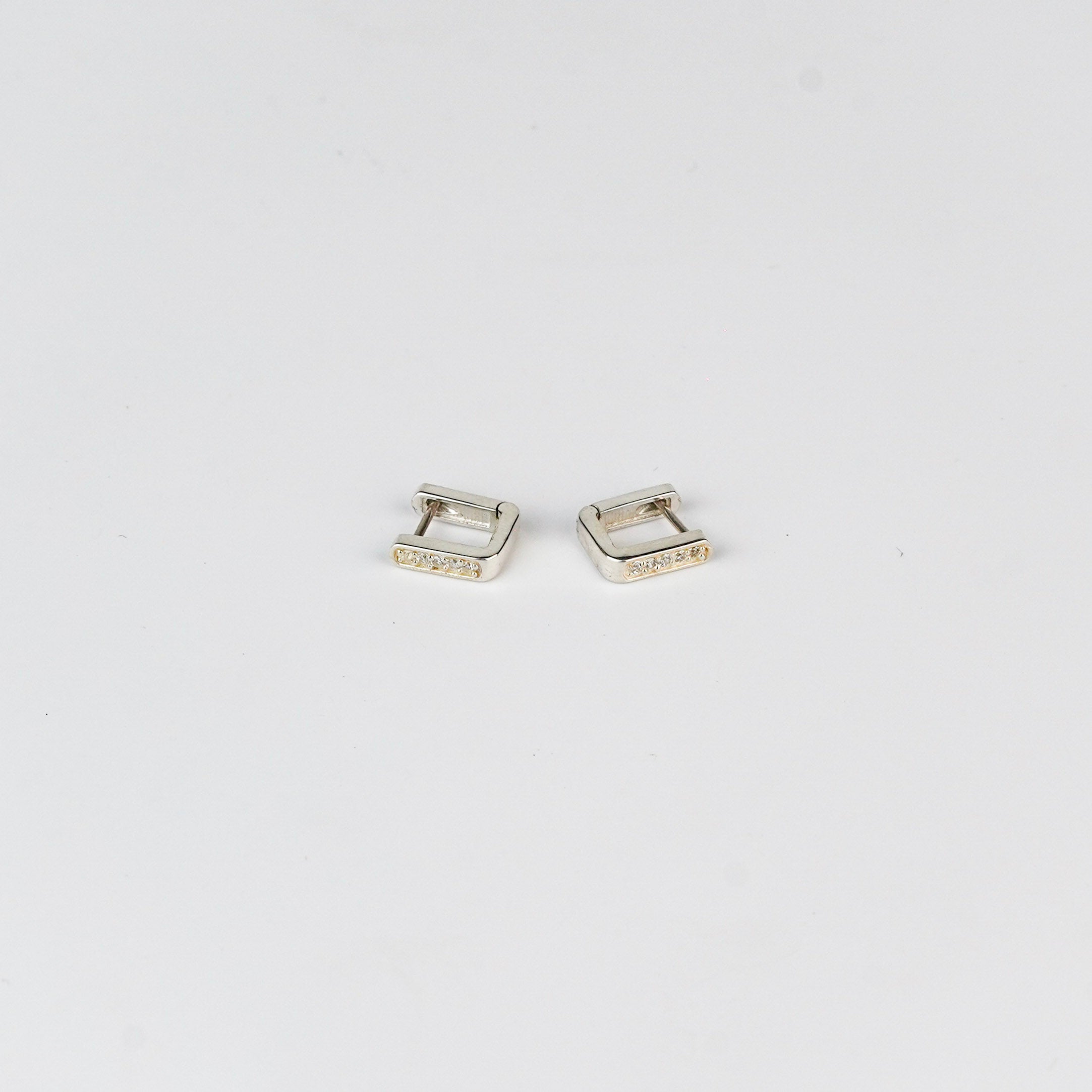 CZ U shape hoops small