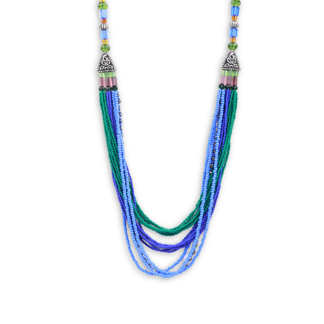 Glass Bead Layered Necklace