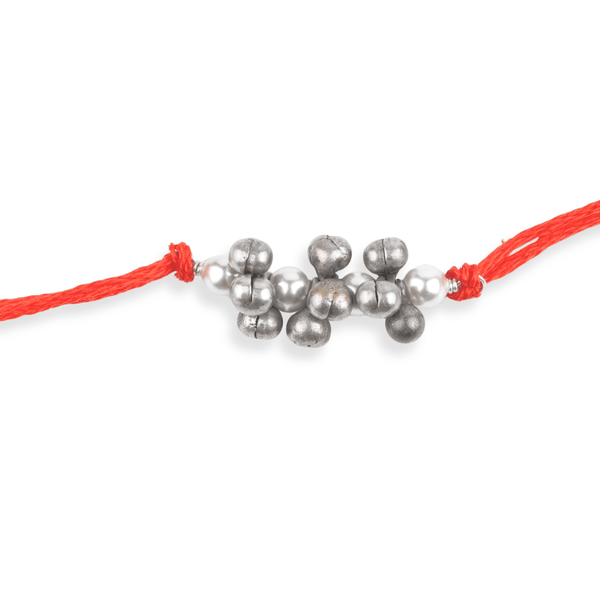 Silver Ghungroo & Pearl Handmade Rakhi
