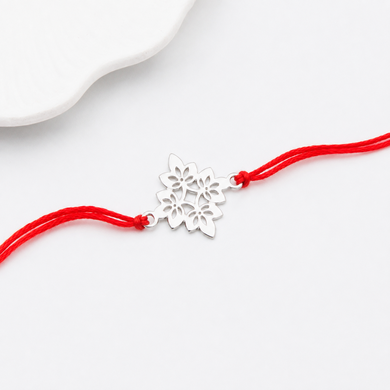 Silver Laser cut Rakhi