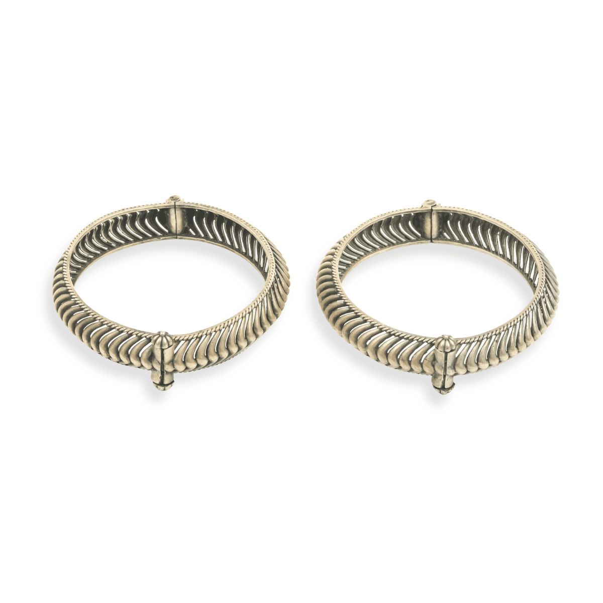 Oxidised Silver Shindeshahi Tode (Pair)