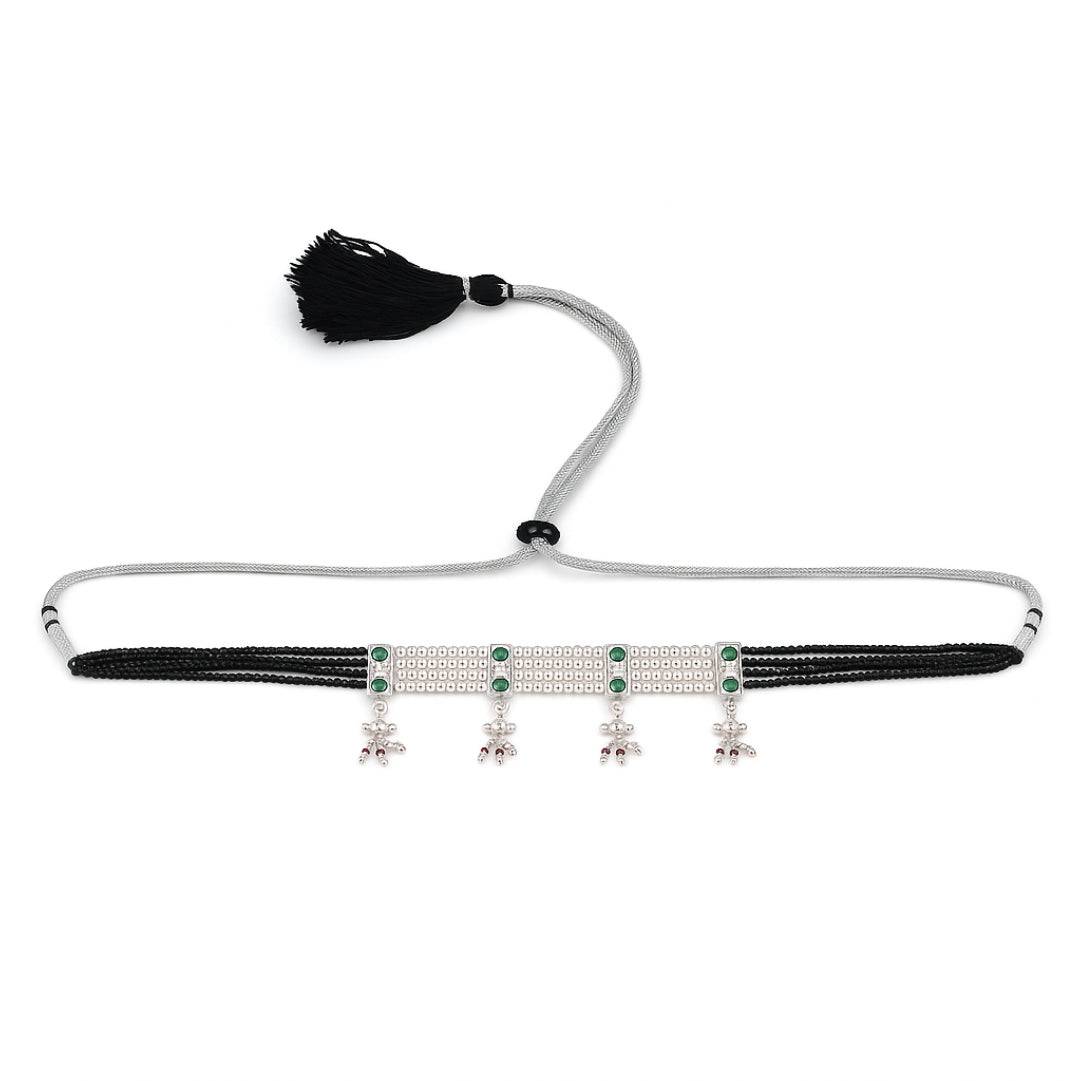 Silvers Chinchapeti Mangalsutra front view in 92.5 sterling silver
