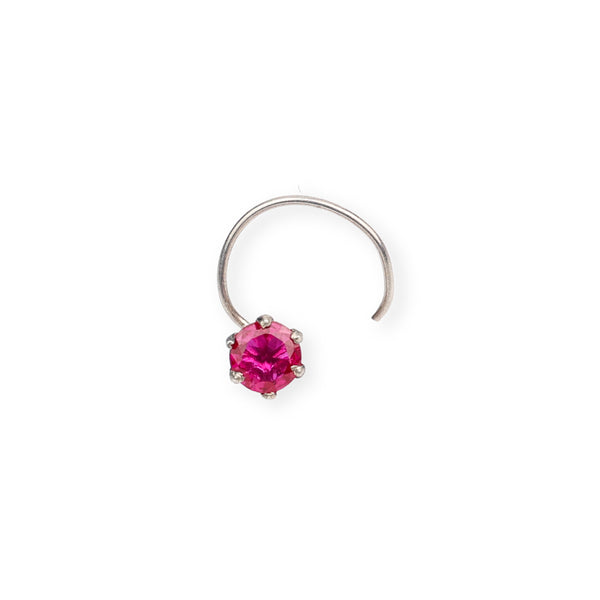 Pink CZ Nose Pin - Big (Pierced)