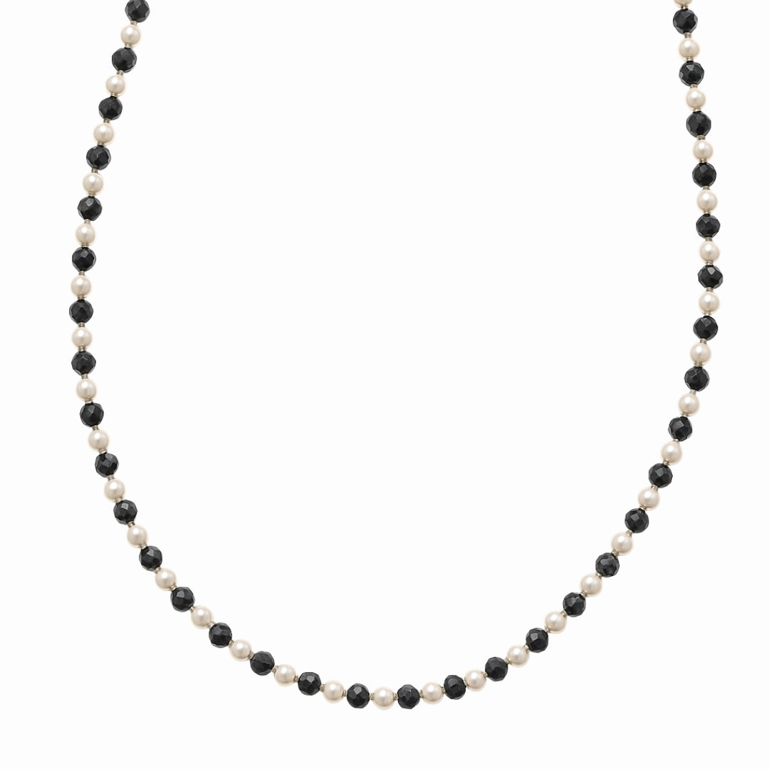 Daily Wear Necklace-Black Spinel and Pearls