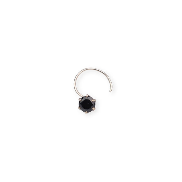 Black CZ Nose Pin - Big (Pierced)