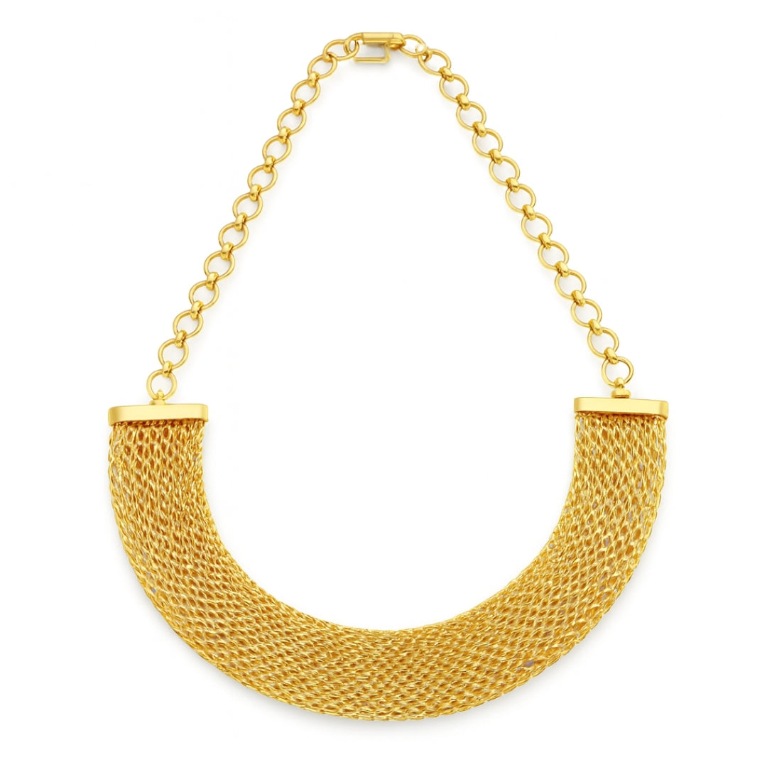Gold plated silver choker necklace for jewelry and accessories