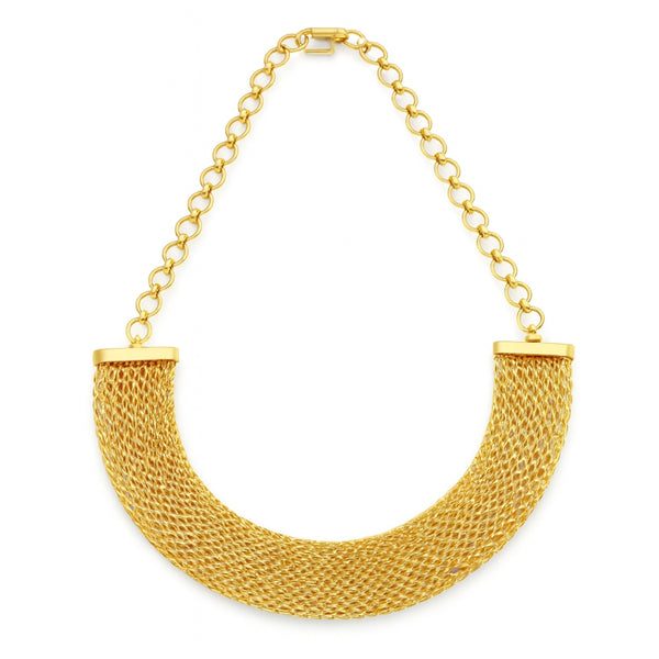 Gold plated silver choker necklace for jewelry and accessories