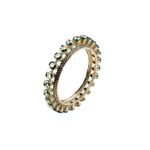 22K Gold Plated Fashion Bangle (Single) front view featuring an elegant design and premium 22K gold-plated finish