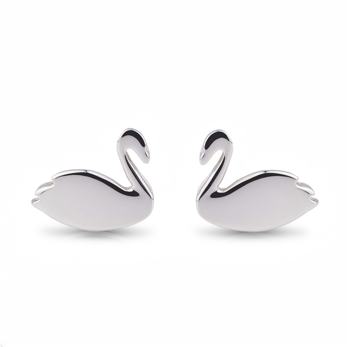 Silver Swan Studs