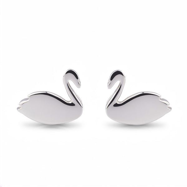 Silver Swan Studs