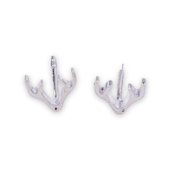 Silver deer horn studs jewelry earrings