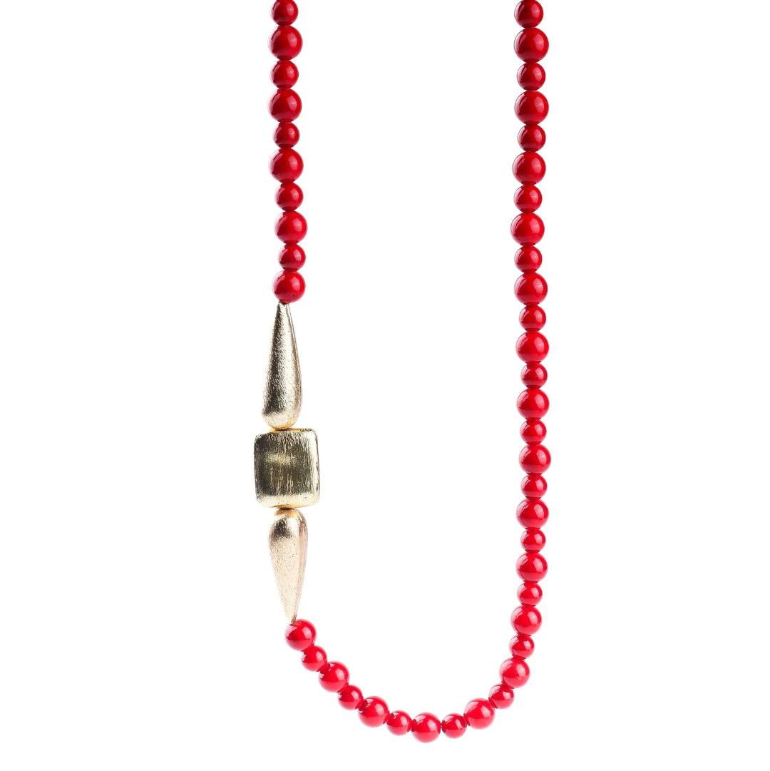 22K Gold-Plated Fashion Necklace front view featuring an elegant design and premium 22K gold-plated finish