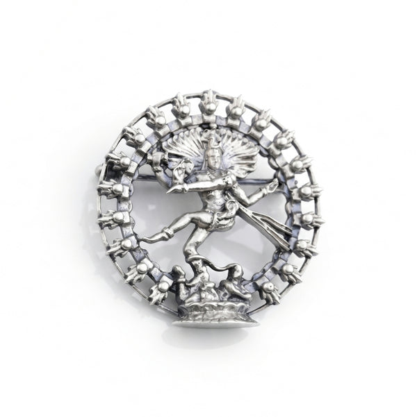 Silver Nataraja Brooch