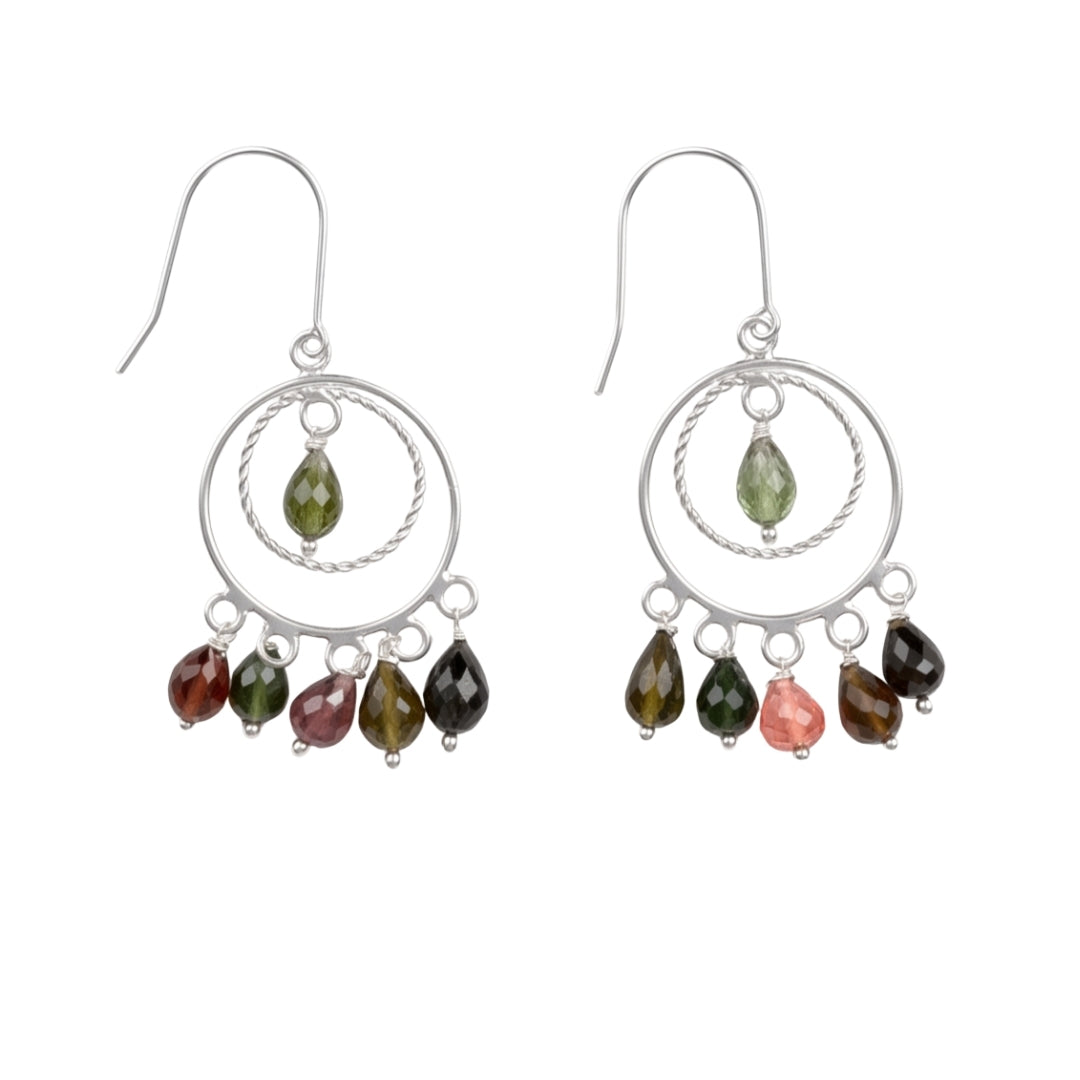 Tourmaline Chandbali Earrings (Project Handmade)