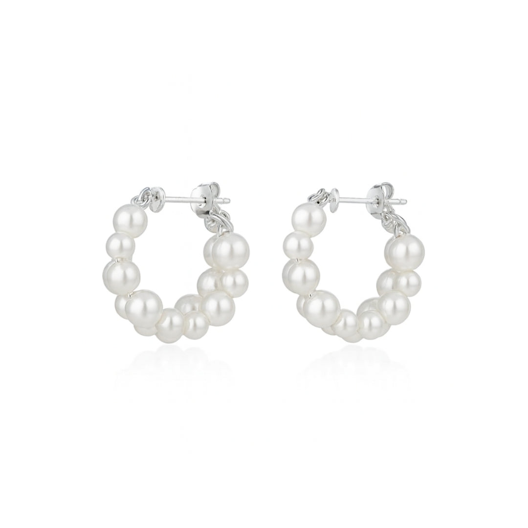 Pearl hoop earrings