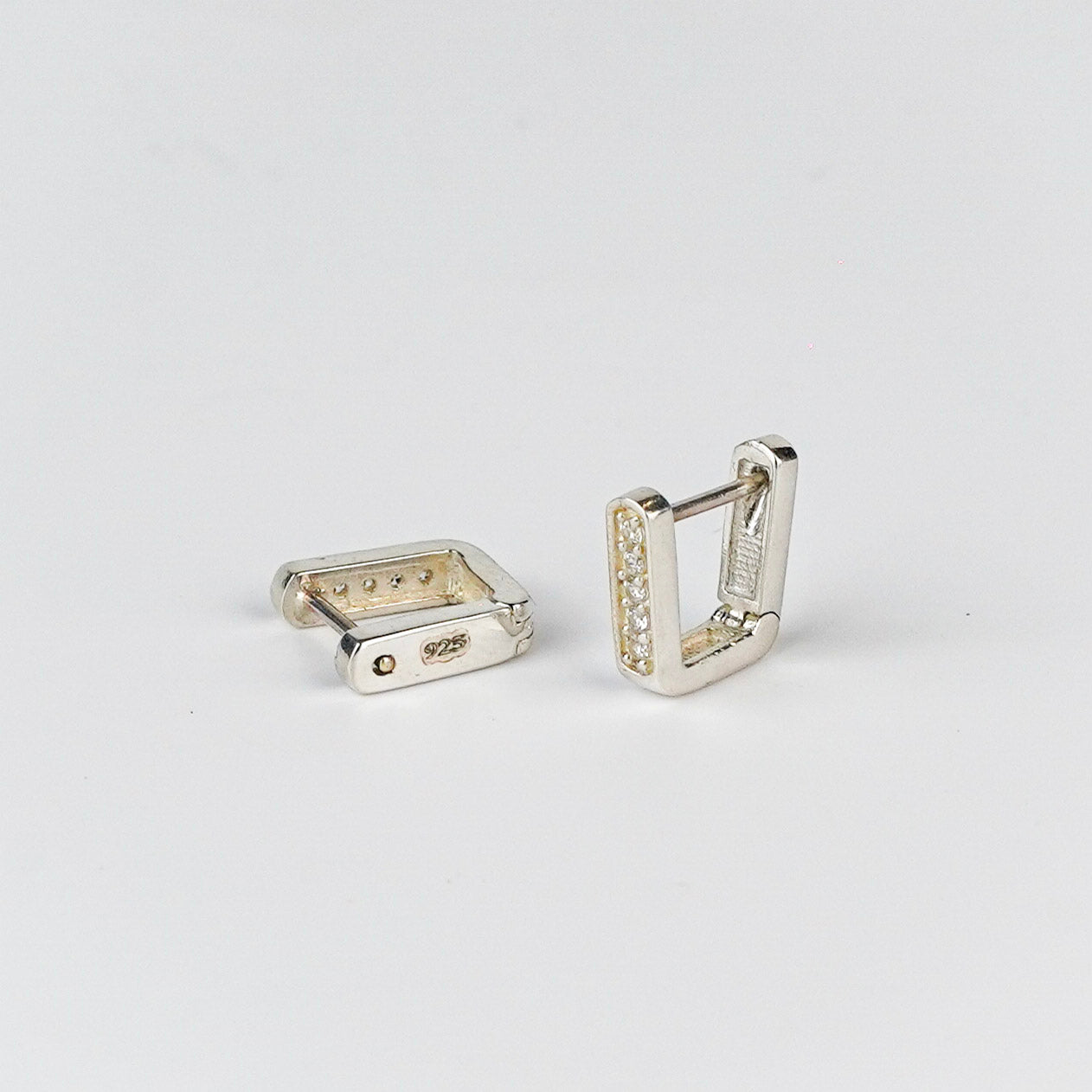 CZ U shape hoops small