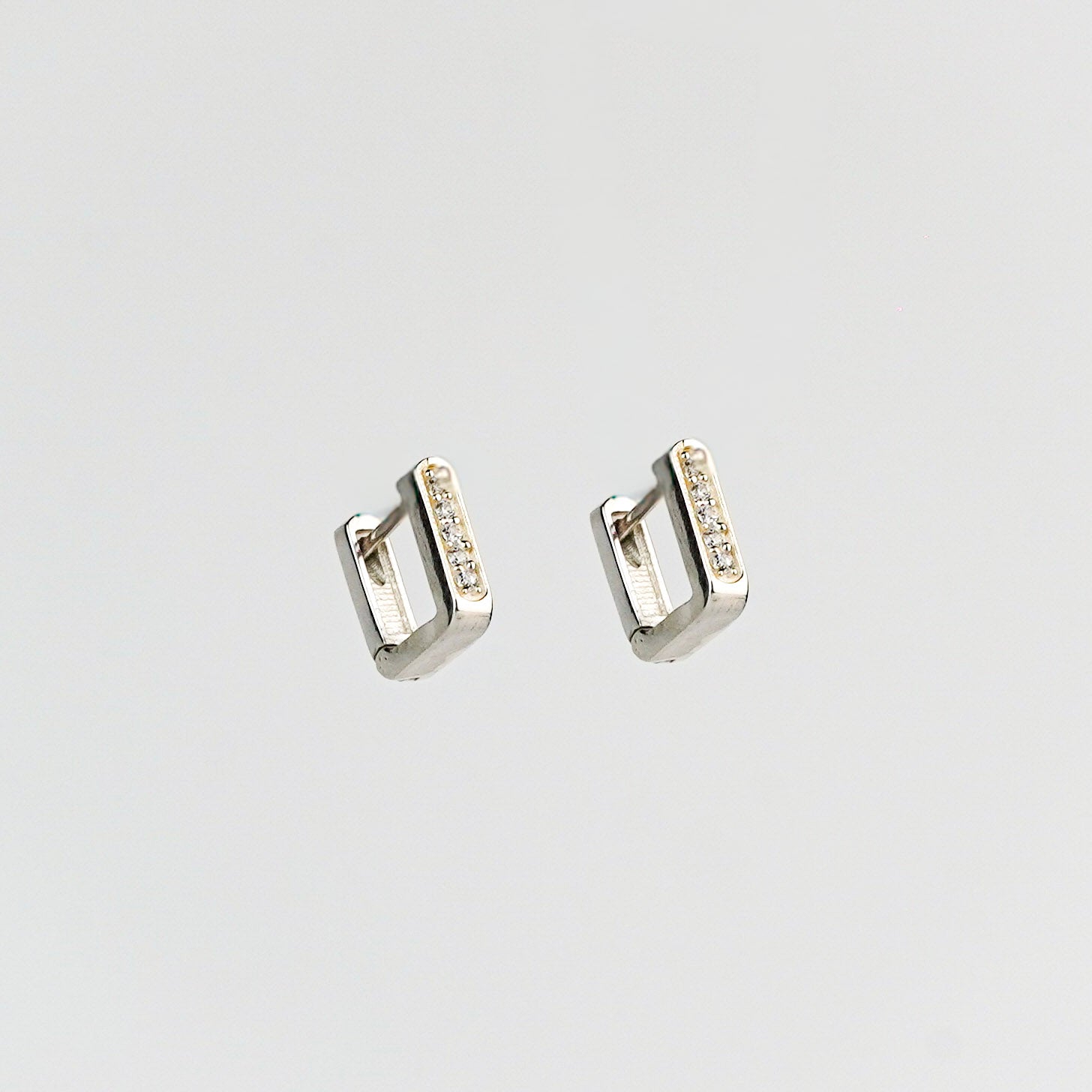 CZ U shape hoops small