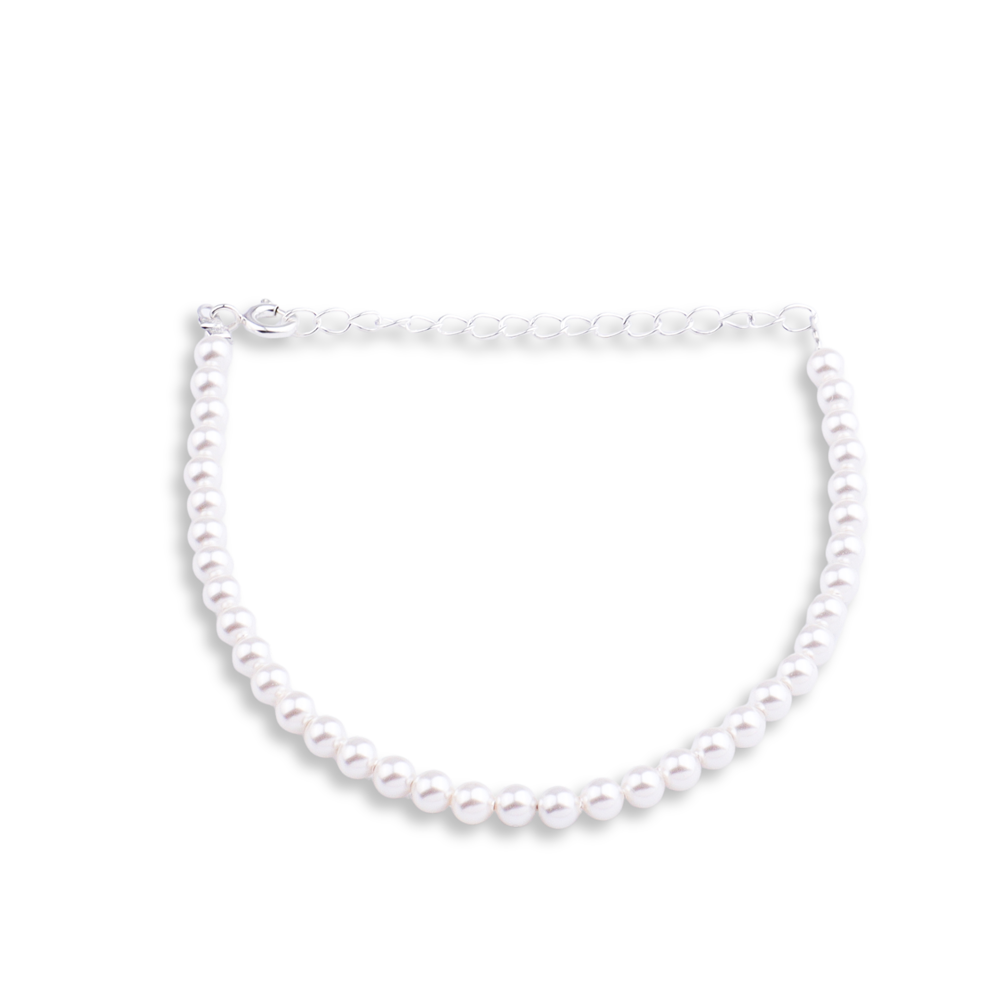 Pearls Beaded Silver Bracelet