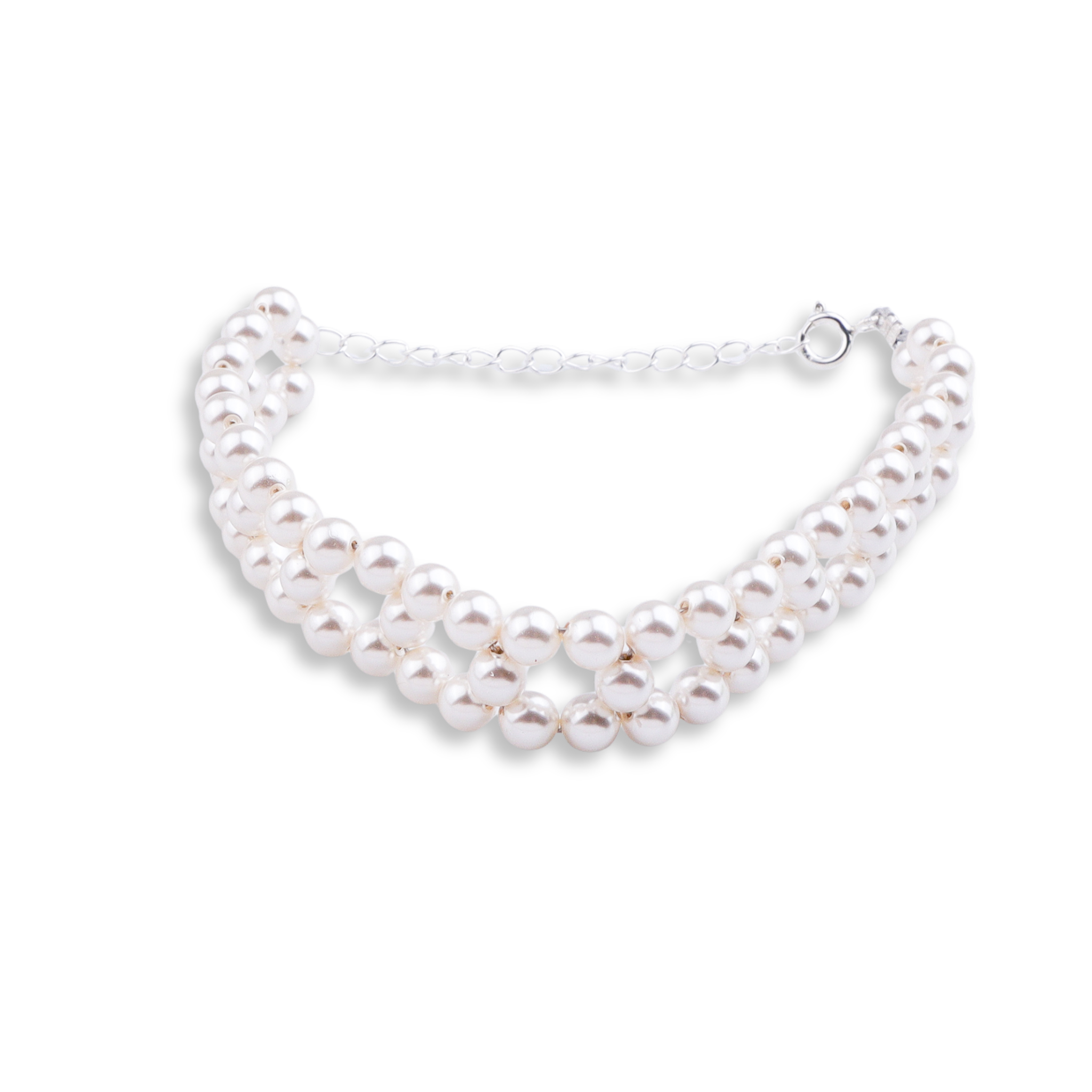 Silver Pearl Beaded Bracelet