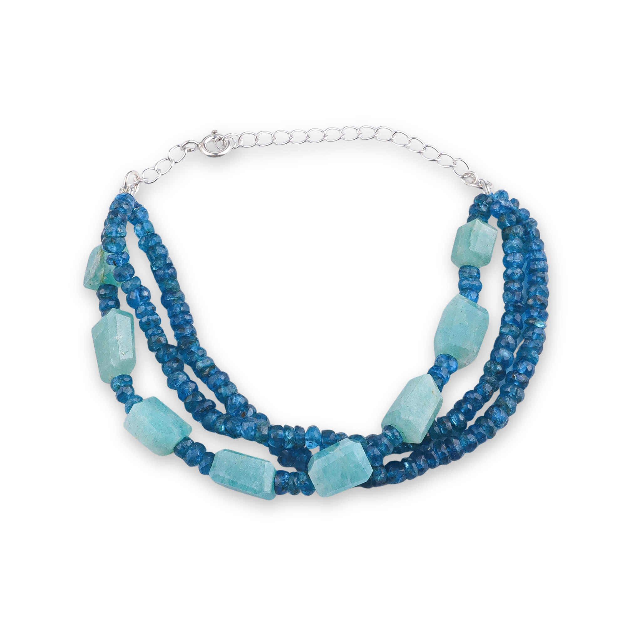 Rhodolite & Amazonite Silver Bracelet (Project Handmade)