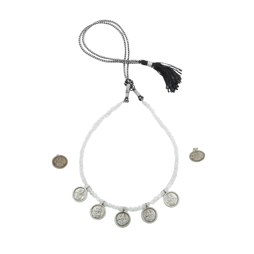 Moonstone Silver Putali Haar Set