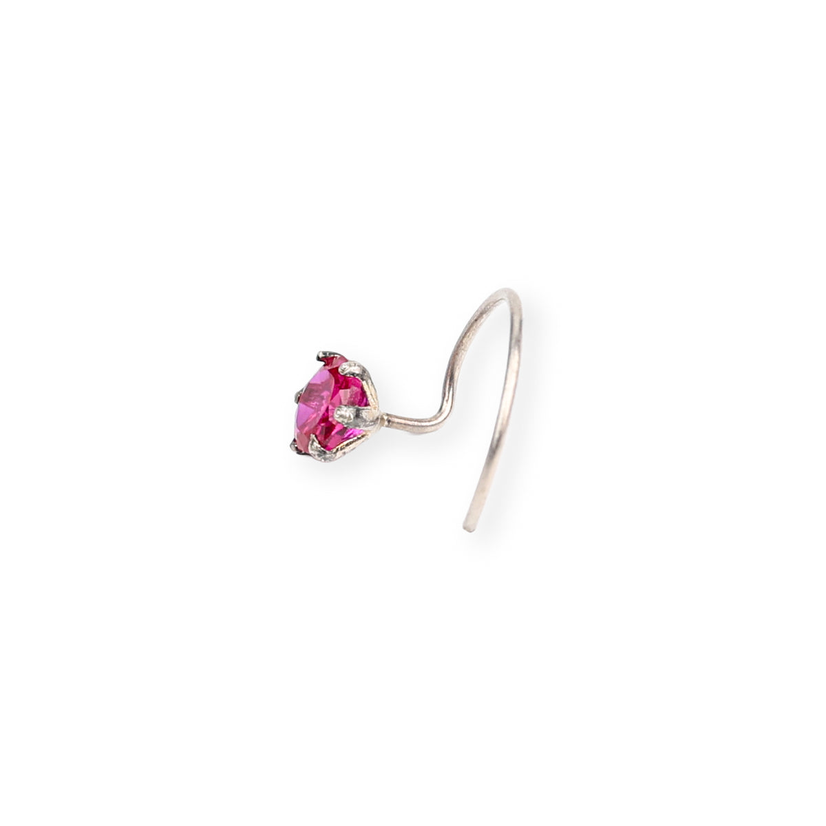 Pink CZ Nose Pin - Medium (Pierced)
