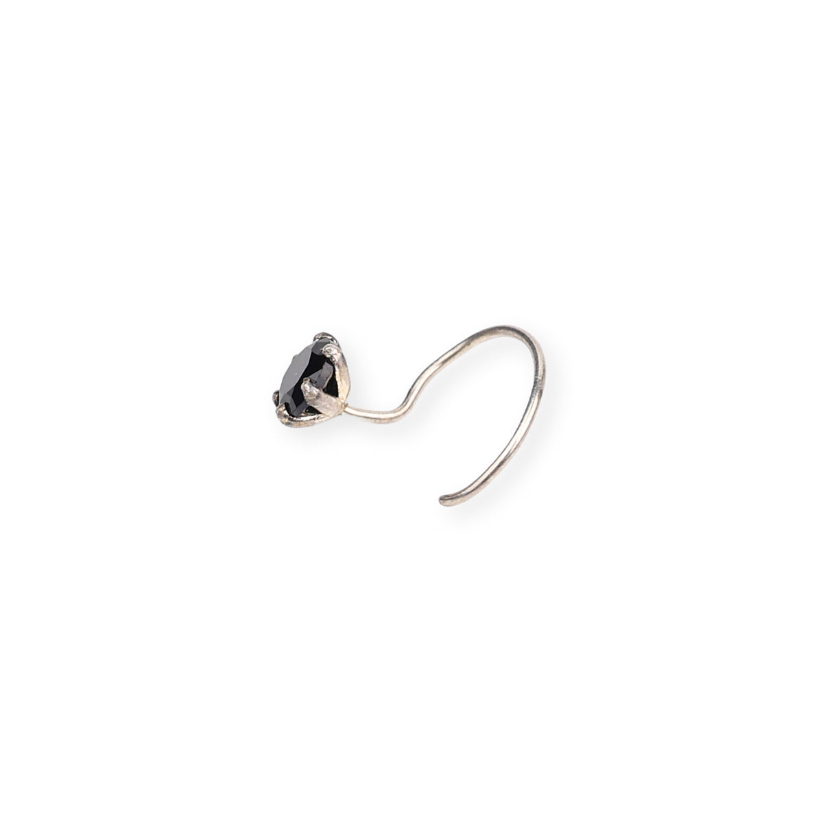 Black CZ Nose Pin - Medium (Pierced)