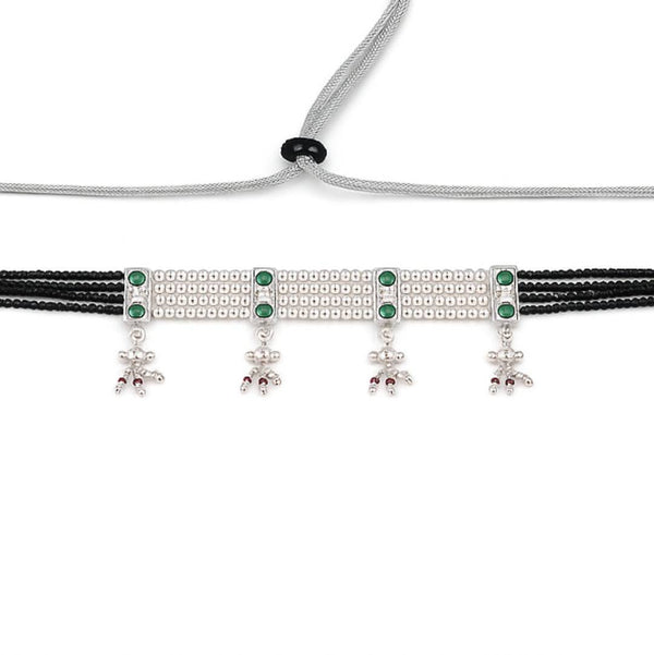 Angled side view of Silvers Chinchapeti Mangalsutra