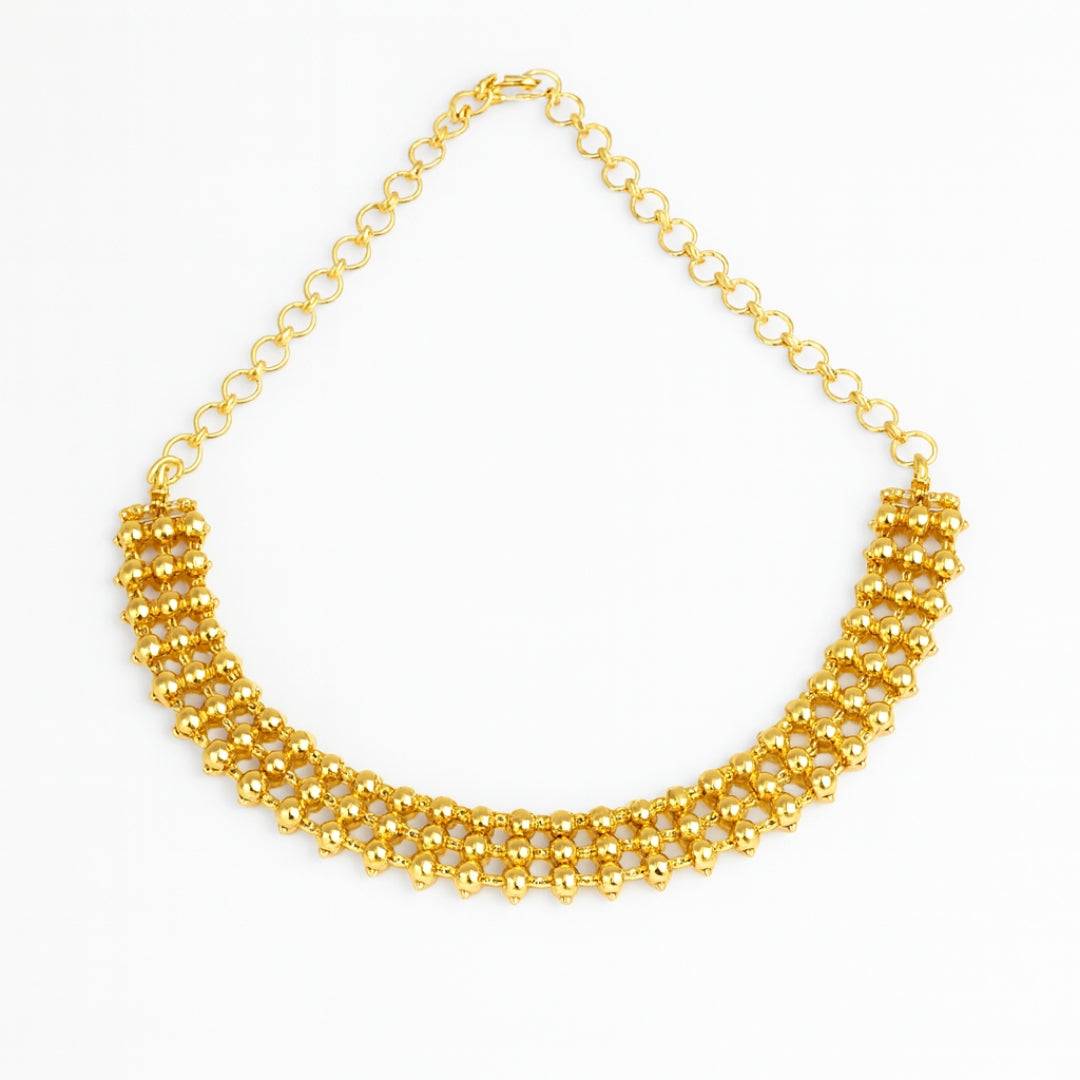 Gold silver two way choker necklace