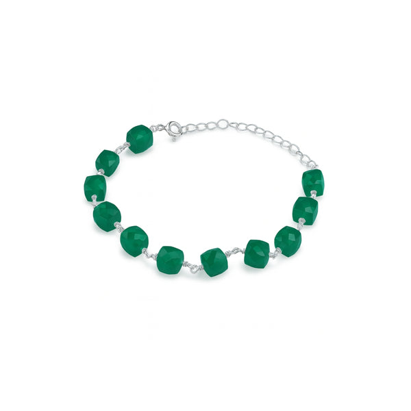 Green Onyx Silver Ganthan Bracelet