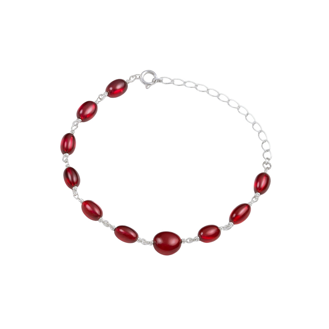 Ruby Silver Ganthan Bracelet