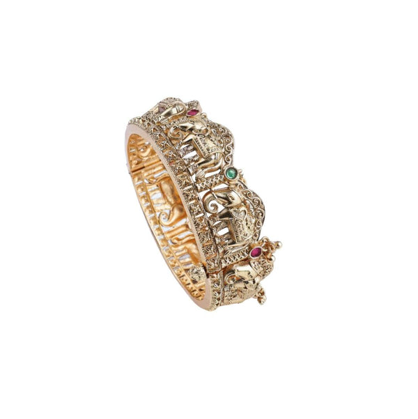 22K Gold Plated Fashion Bangle (Single) front view featuring an elegant design and premium 22K gold-plated finish