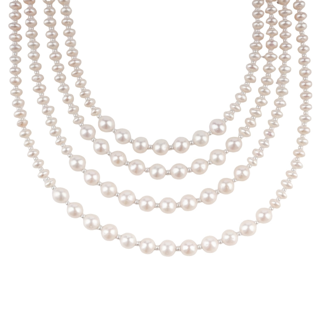 Luxe Necklace - Layered Fresh Water Pearls