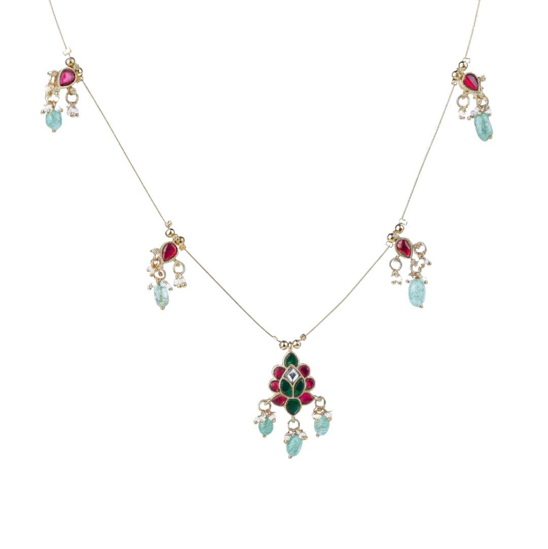 22K Gold Plated Fashion Necklace front view featuring an elegant design and premium 22K gold-plated finish